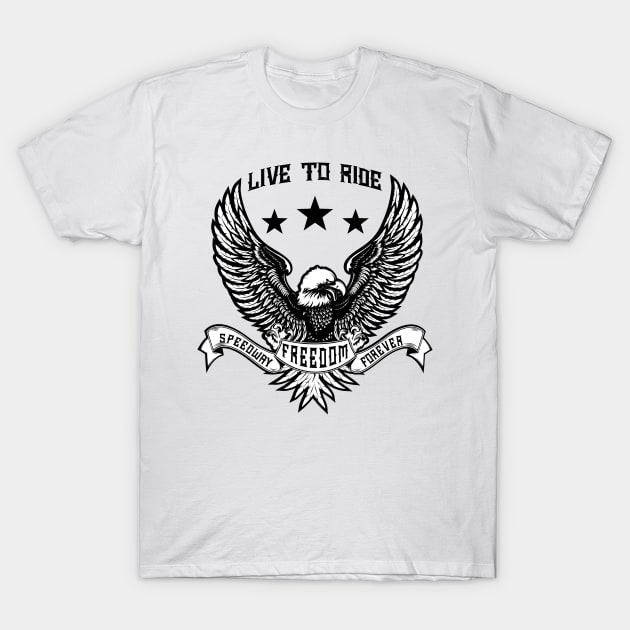 Bikers Motorcycle American eagle chopper T-shirt T-Shirt by BeckyS23